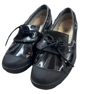 UGG Australia Ashdale Black Waterproof Duck Shoes Women Sz 9.5 Sherpa Lined READ